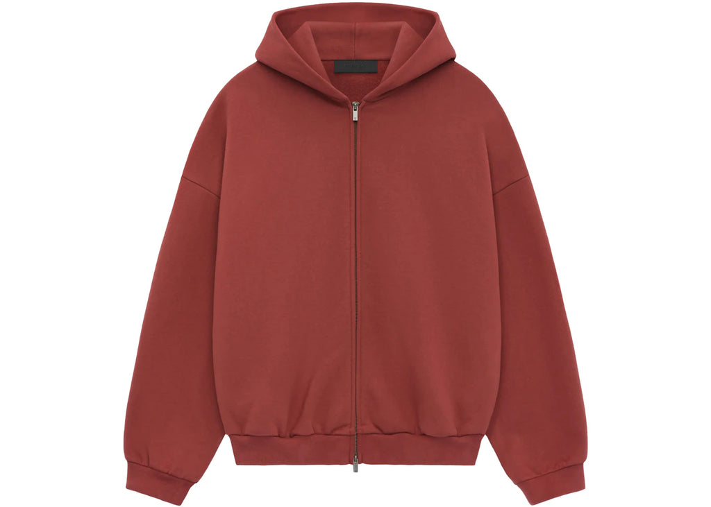 Fear of God Essentials Heavy Fleece Fullzip Hoodie Crimson