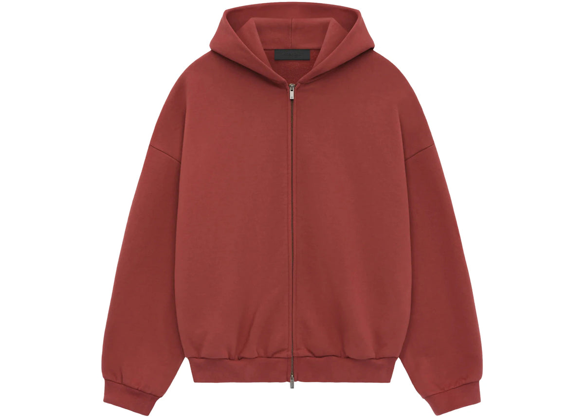 Fear of God Essentials Heavy Fleece Fullzip Hoodie Crimson