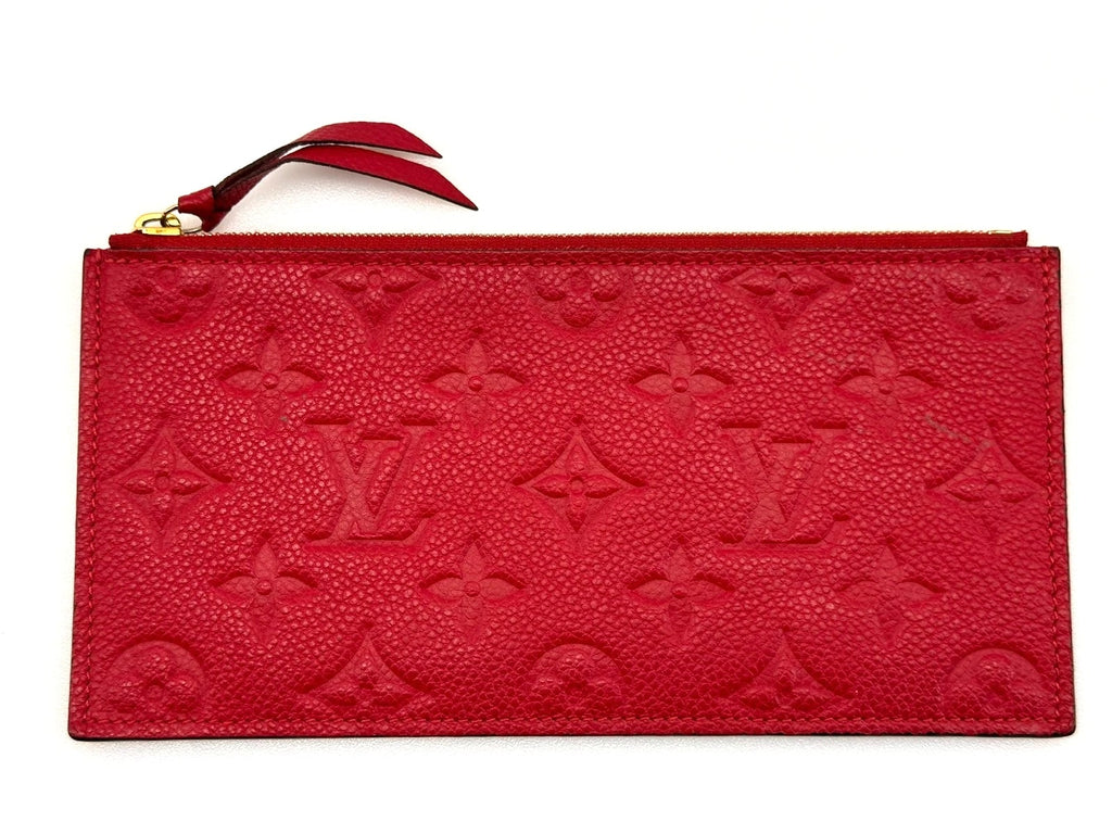 LV 2012 Embossed Red Leather Wallet