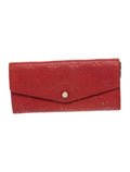 LV 2012 Embossed Red Leather Wallet