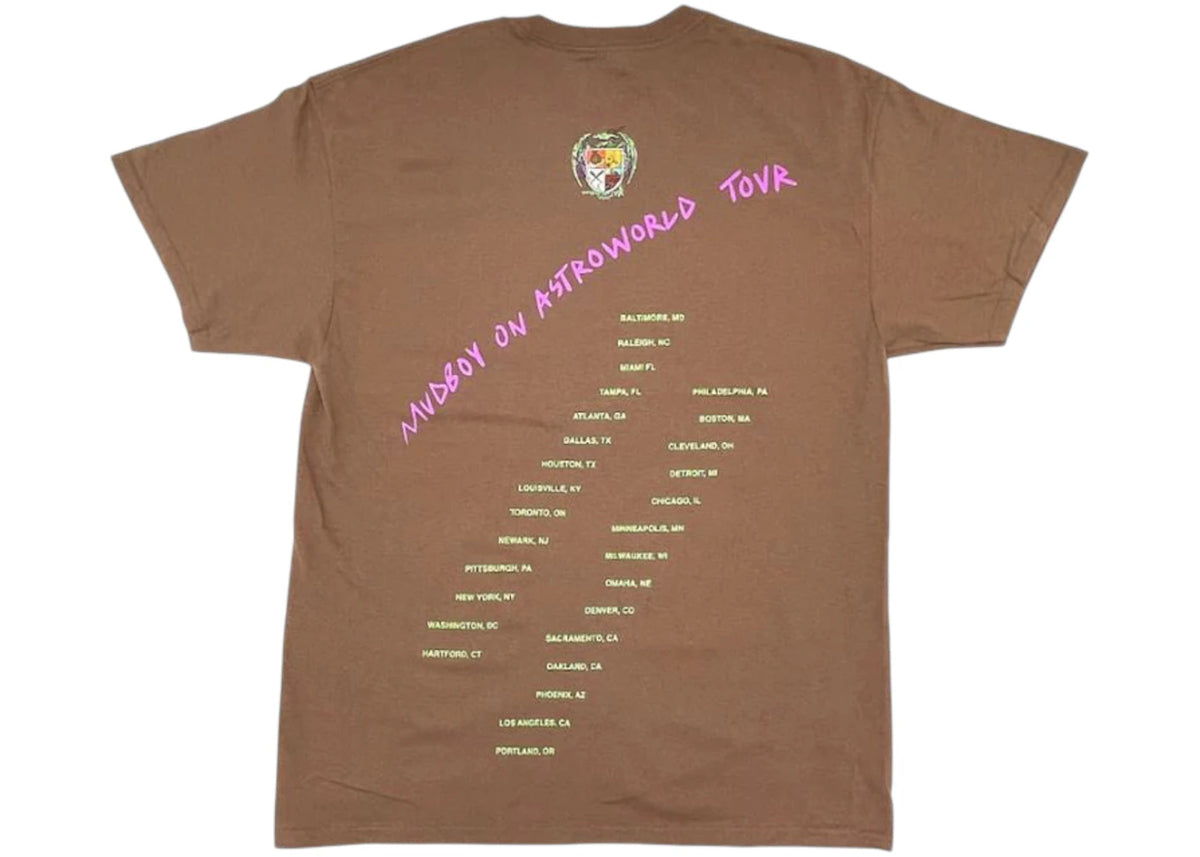 Travis Scott x Sheck Wes Mudboy On Astroworld Tour Tee Brown