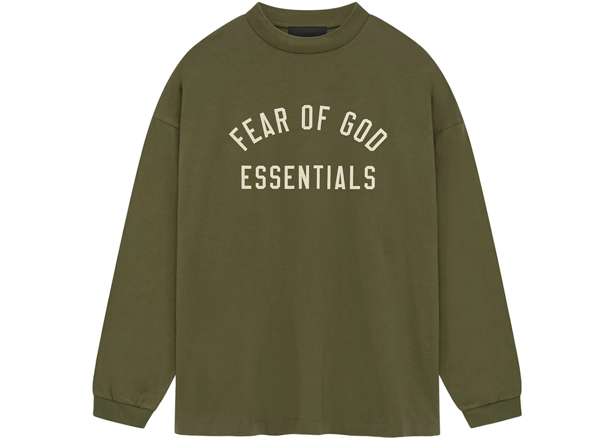 Fear of God Essentials Jersey Long Sleeve Tee Military