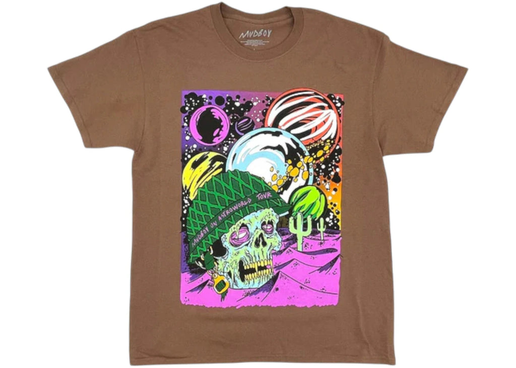 Travis Scott x Sheck Wes Mudboy On Astroworld Tour Tee Brown