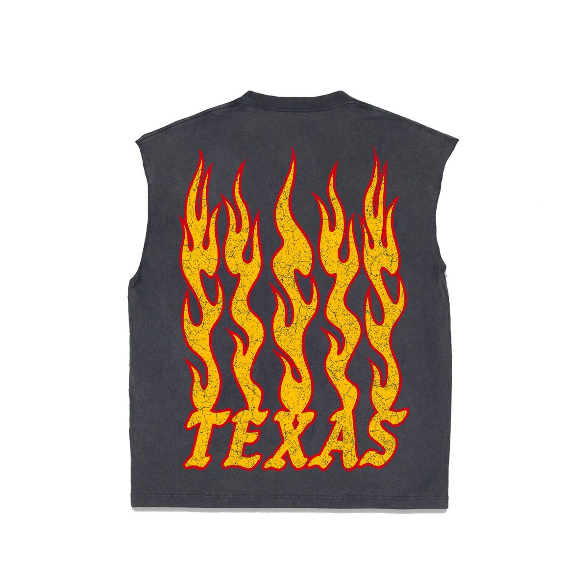 SLEEVELESS FLAME TEE BLACK