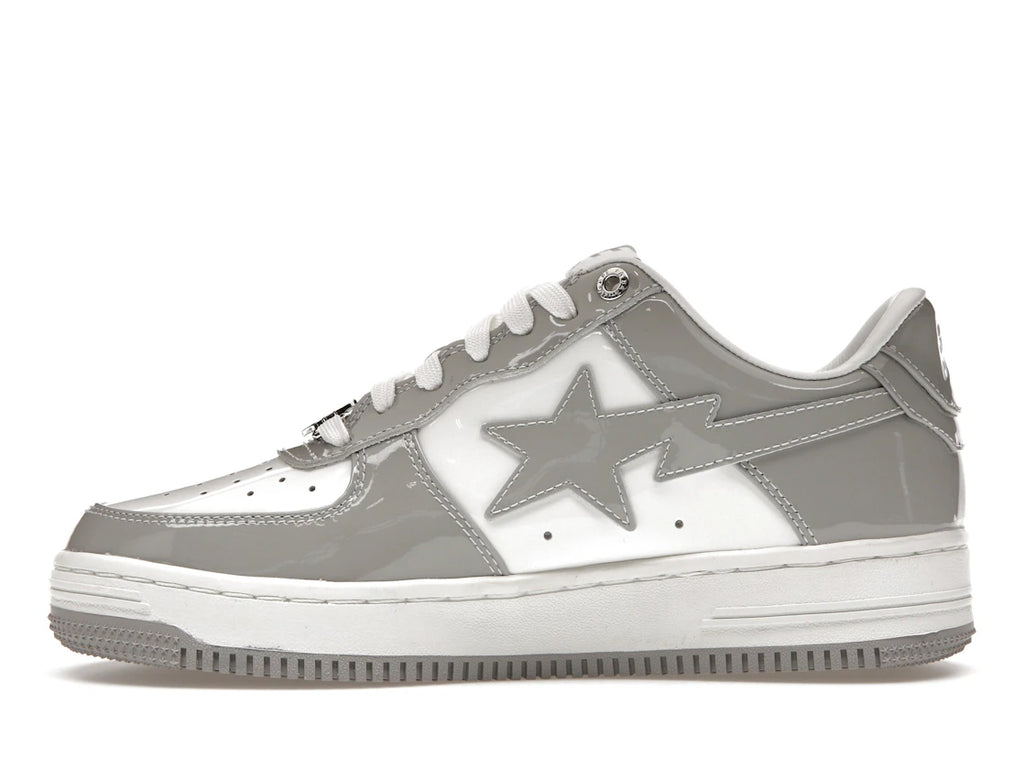 A Bathing Ape Bape Sta Patent Leather White Grey (2023)